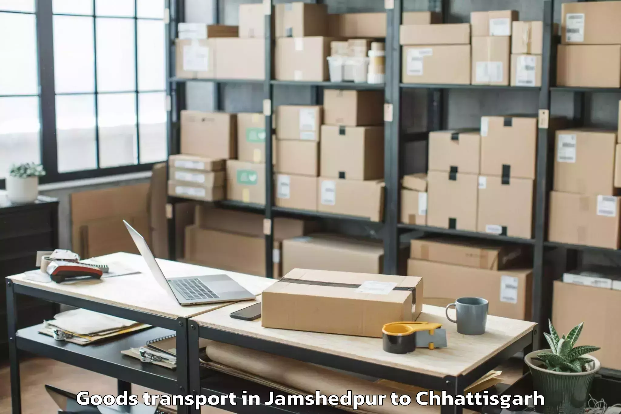 Top Jamshedpur to Indira Gandhi Krishi Vishwavid Goods Transport Available